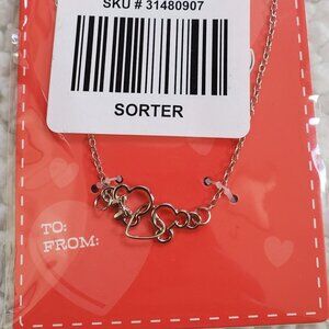Disney Mickey & Minnie Heart Necklace NWT